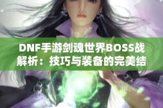 DNF手游剑魂世界BOSS战解析：技巧与装备的完美结合